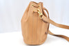 Authentic GUCCI Bamboo 2Way Shoulder Drawstring Bag Leather Beige Junk K7281