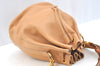 Authentic GUCCI Bamboo 2Way Shoulder Drawstring Bag Leather Beige Junk K7281