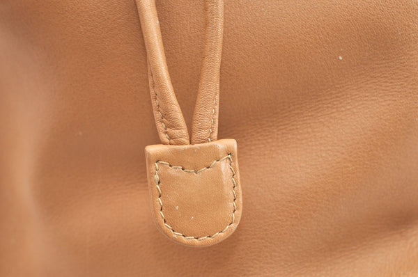 Authentic GUCCI Bamboo 2Way Shoulder Drawstring Bag Leather Beige Junk K7281