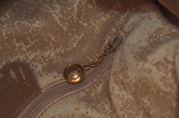 Authentic GUCCI Bamboo 2Way Shoulder Drawstring Bag Leather Beige Junk K7281