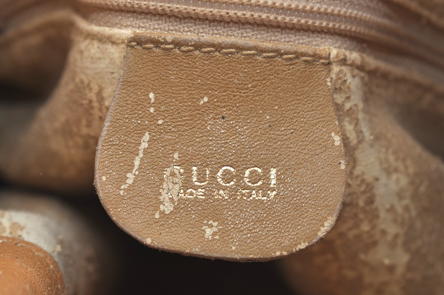 Authentic GUCCI Bamboo 2Way Shoulder Drawstring Bag Leather Beige Junk K7281