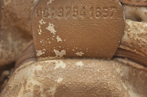 Authentic GUCCI Bamboo 2Way Shoulder Drawstring Bag Leather Beige Junk K7281