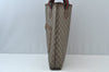 Authentic GUCCI Web Sherry Line GG Plus Tote Bag GG PVC Leather Brown K7286