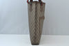 Authentic GUCCI Web Sherry Line GG Plus Tote Bag GG PVC Leather Brown K7286