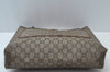Authentic GUCCI Web Sherry Line GG Plus Tote Bag GG PVC Leather Brown K7286