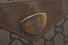 Authentic GUCCI Web Sherry Line GG Plus Tote Bag GG PVC Leather Brown K7286