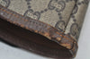 Authentic GUCCI Web Sherry Line GG Plus Tote Bag GG PVC Leather Brown K7286