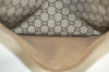 Authentic GUCCI Web Sherry Line GG Plus Tote Bag GG PVC Leather Brown K7286