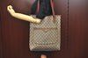 Authentic GUCCI Web Sherry Line GG Plus Tote Bag GG PVC Leather Brown K7286