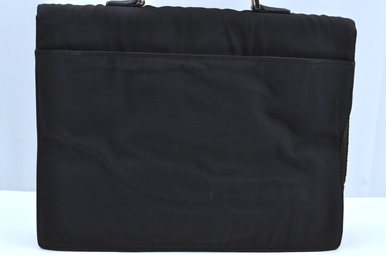 Authentic GUCCI Vintage Briefcase Business Bag Nylon Leather 0153714 Black K7287