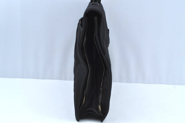 Authentic GUCCI Vintage Briefcase Business Bag Nylon Leather 0153714 Black K7287