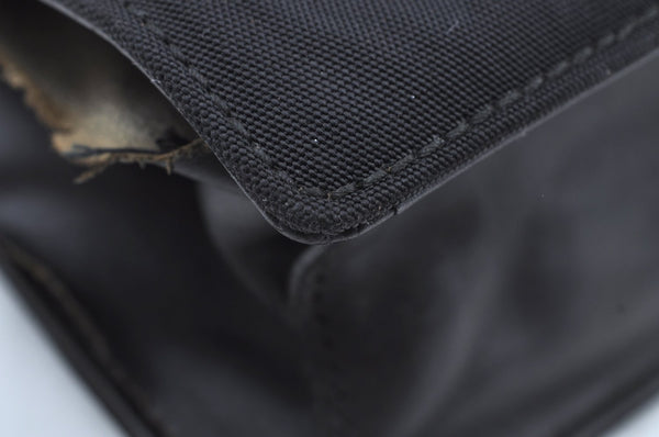 Authentic GUCCI Vintage Briefcase Business Bag Nylon Leather 0153714 Black K7287