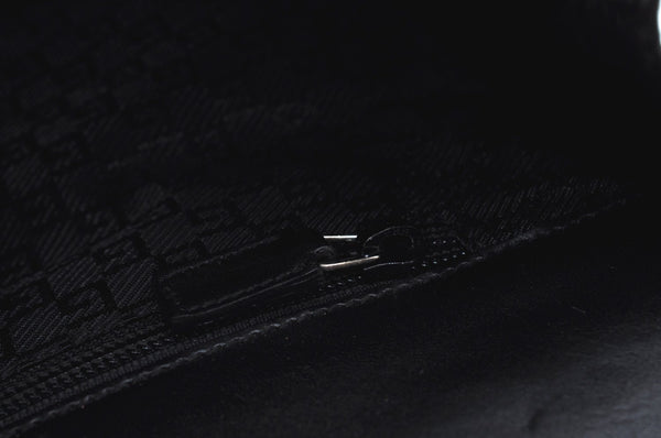 Authentic GUCCI Vintage Briefcase Business Bag Nylon Leather 0153714 Black K7287