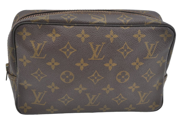 Auth Louis Vuitton Monogram Trousse Toilette 23 Clutch Hand Bag Old Model K7288