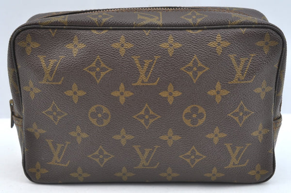 Auth Louis Vuitton Monogram Trousse Toilette 23 Clutch Hand Bag Old Model K7288
