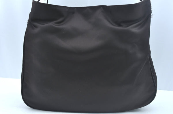 Authentic GUCCI Vintage Bamboo 2Way Shoulder Hand Bag Nylon Leather Brown K7293