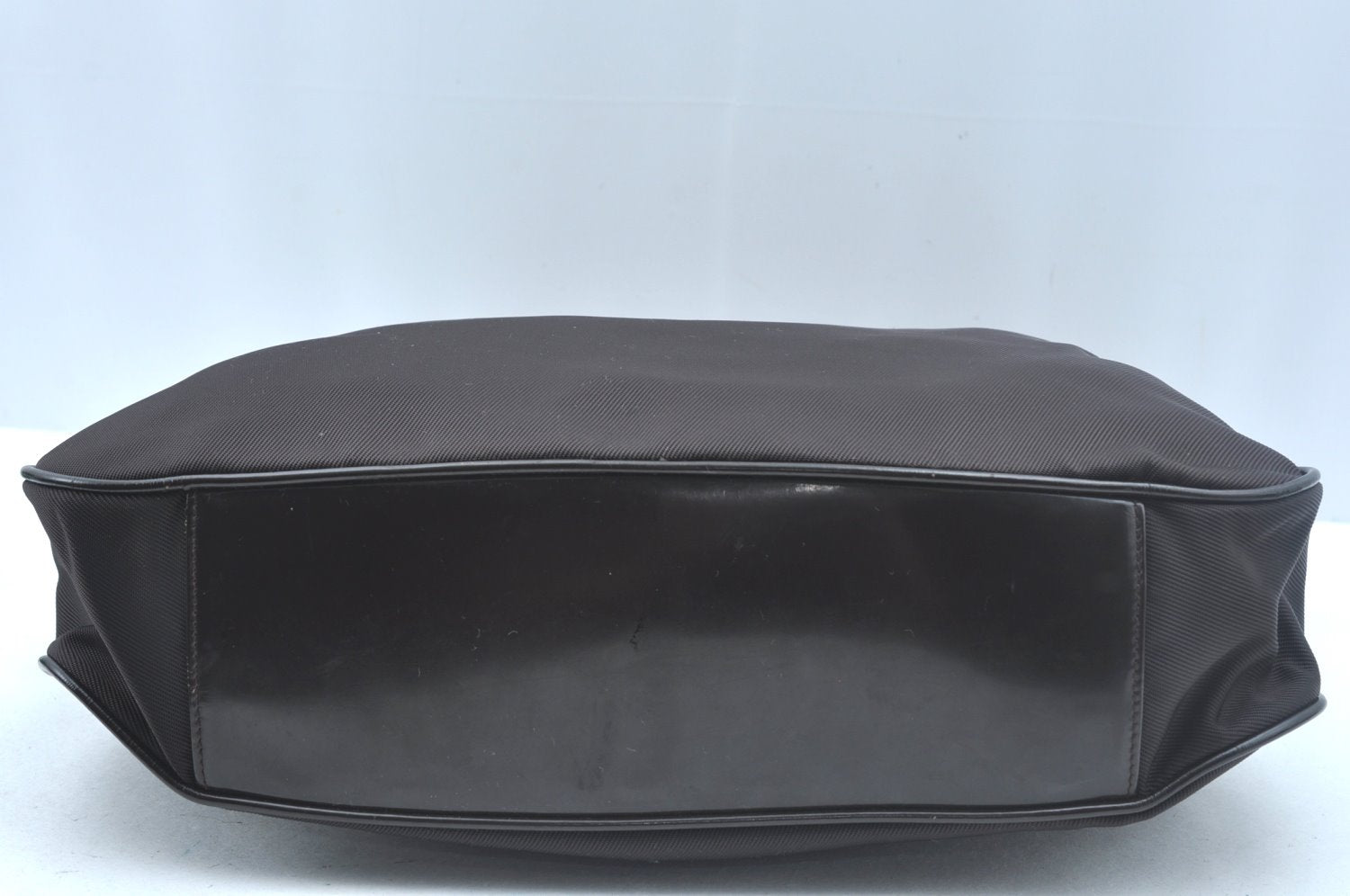 Authentic GUCCI Vintage Bamboo 2Way Shoulder Hand Bag Nylon Leather Brown K7293