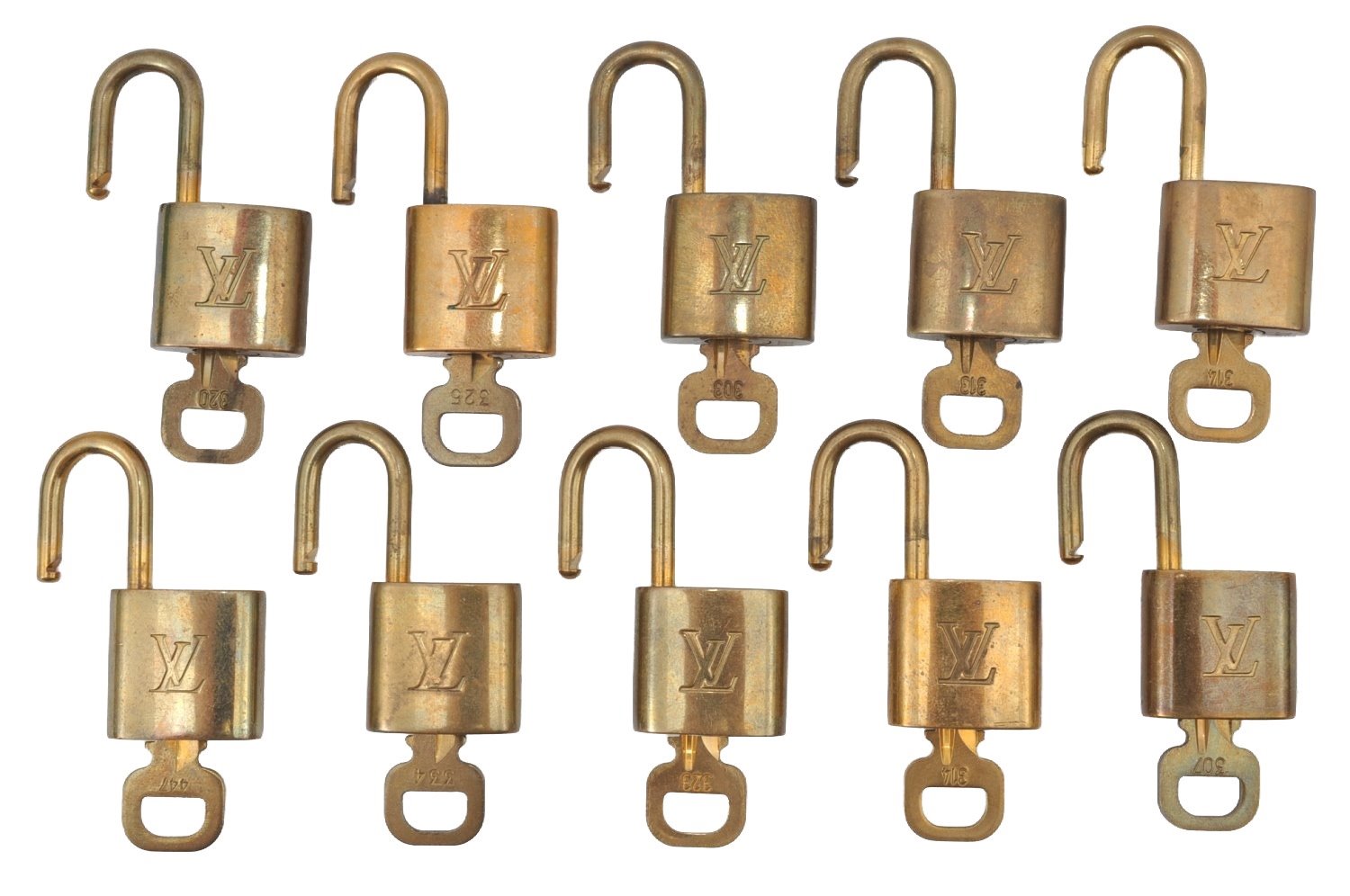 Authentic Louis Vuitton Padlock & Keys 10Set LV K7302