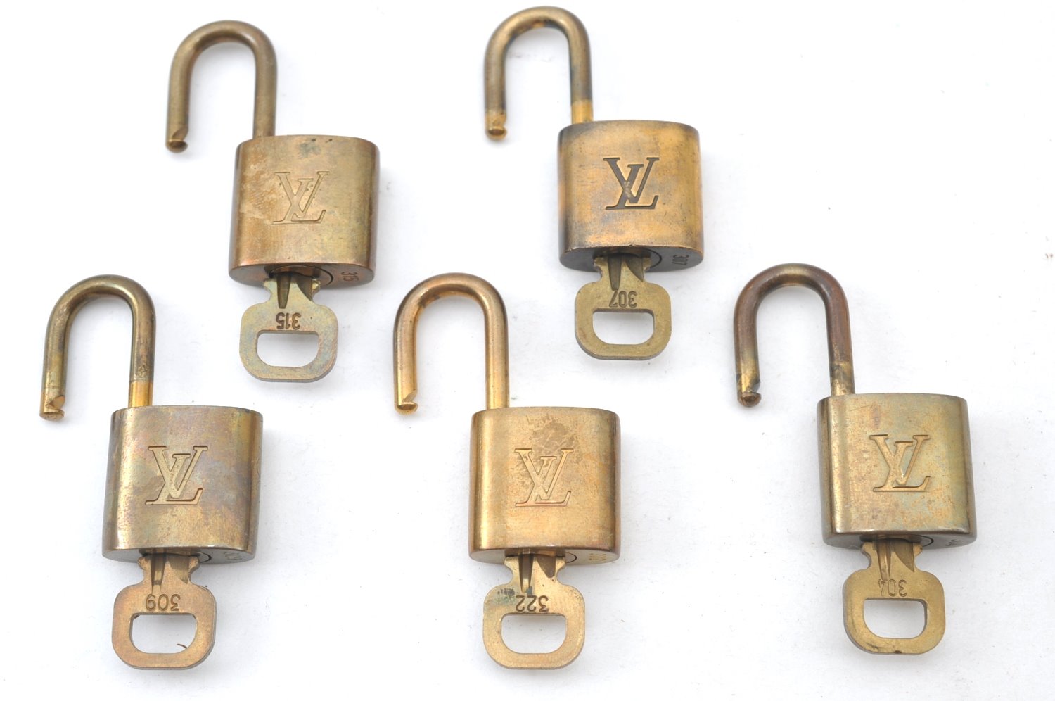 Authentic Louis Vuitton Padlock & Keys 10Set LV K7303