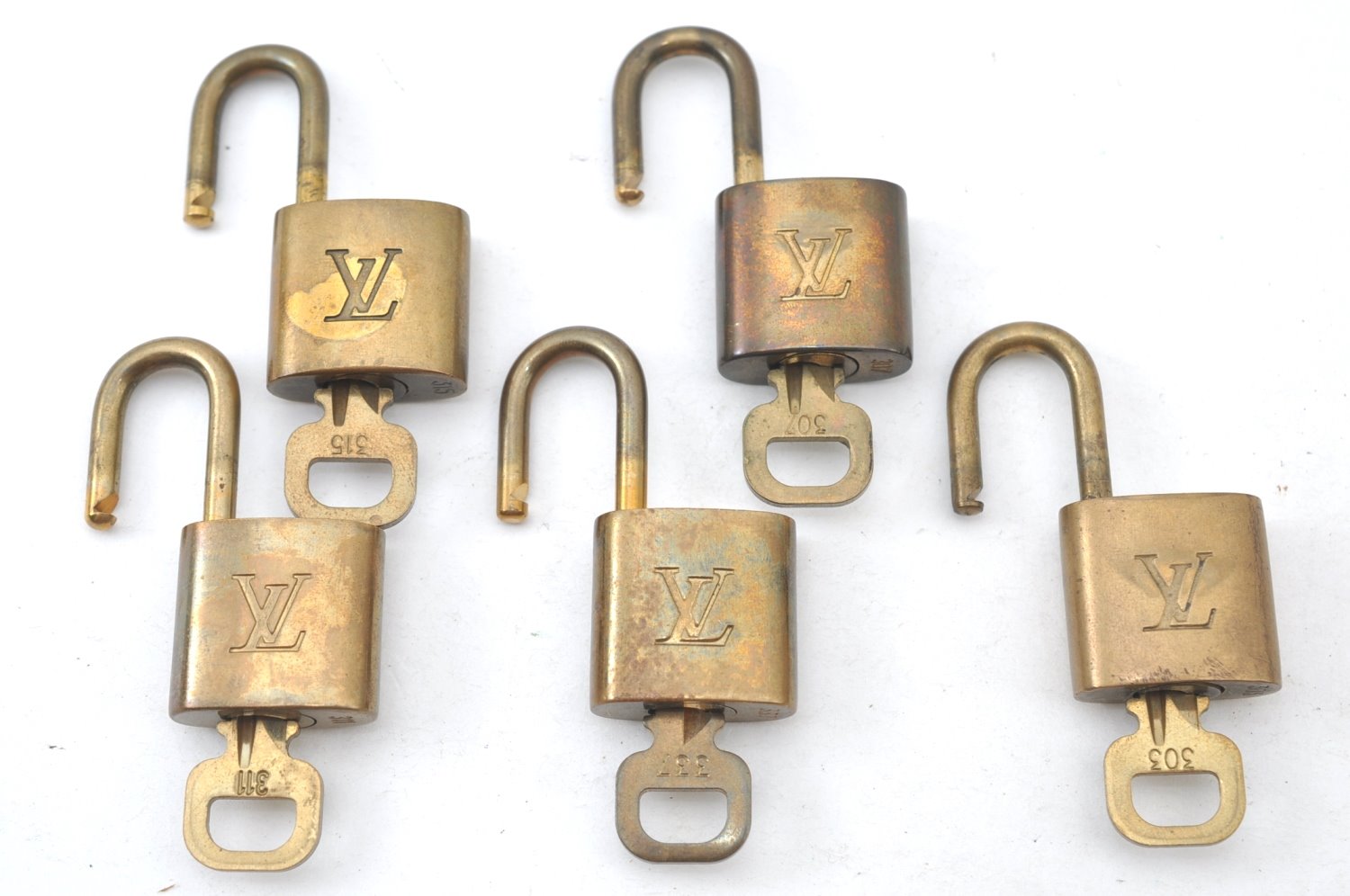 Authentic Louis Vuitton Padlock & Keys 10Set LV K7303