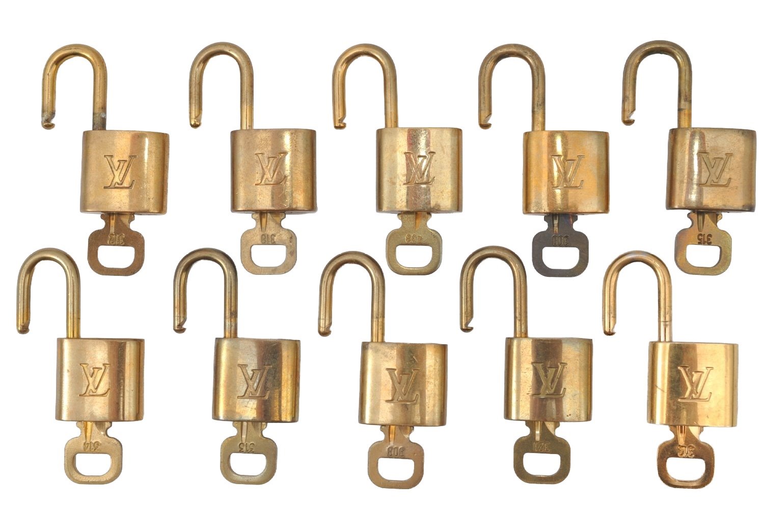 Authentic Louis Vuitton Padlock & Keys 10Set LV K7306