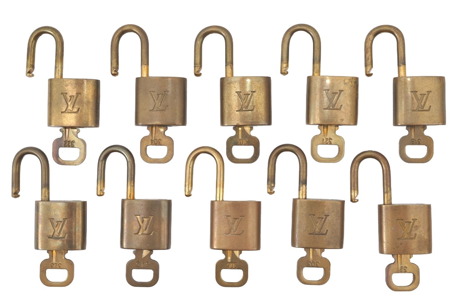 Authentic Louis Vuitton Padlock & Keys 10Set LV K7307