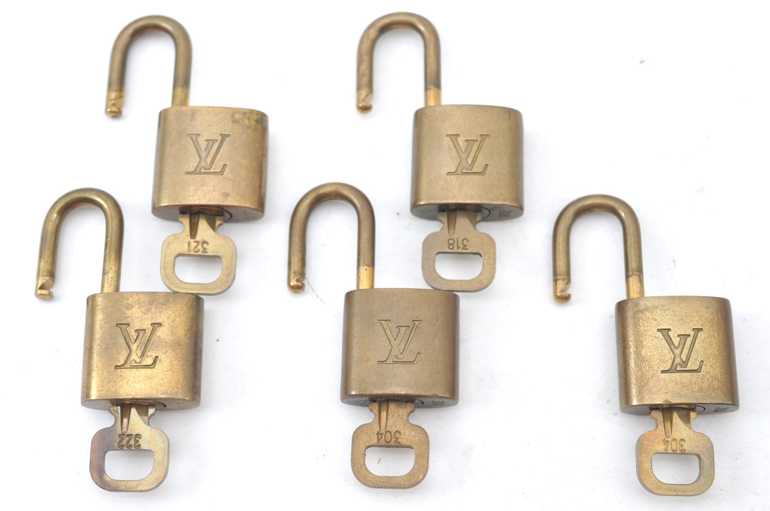 Authentic Louis Vuitton Padlock & Keys 10Set LV K7307