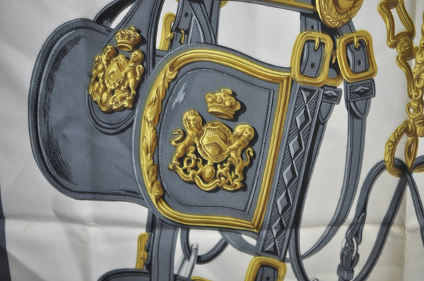 Authentic HERMES Carre 90 Scarf "BRIDES de GALA par " Silk Pink K7324