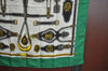 Authentic HERMES Carre 90 Scarf "Harnais des Presidents" Silk Green K7326