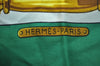 Authentic HERMES Carre 90 Scarf "Harnais des Presidents" Silk Green K7326