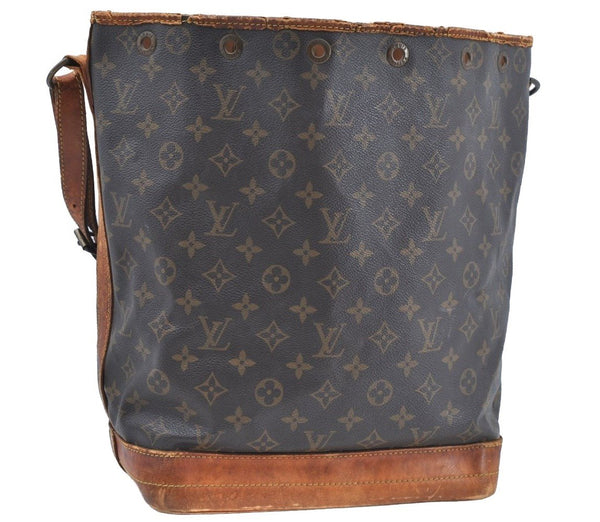 Authentic Louis Vuitton Monogram Noe Shoulder Drawstring Bag M42224 LV K7335