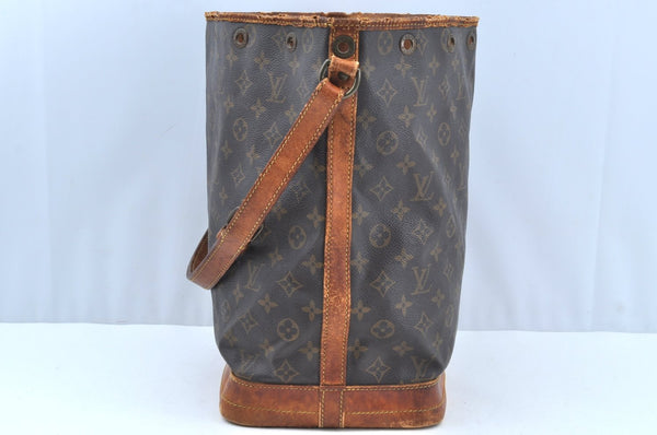 Authentic Louis Vuitton Monogram Noe Shoulder Drawstring Bag M42224 LV K7335