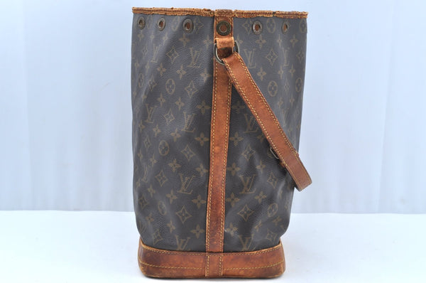 Authentic Louis Vuitton Monogram Noe Shoulder Drawstring Bag M42224 LV K7335