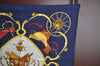 Authentic HERMES Carre 90 Scarf "SPRINGS" Silk Navy K7337
