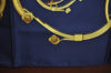 Authentic HERMES Carre 90 Scarf "SPRINGS" Silk Navy K7337