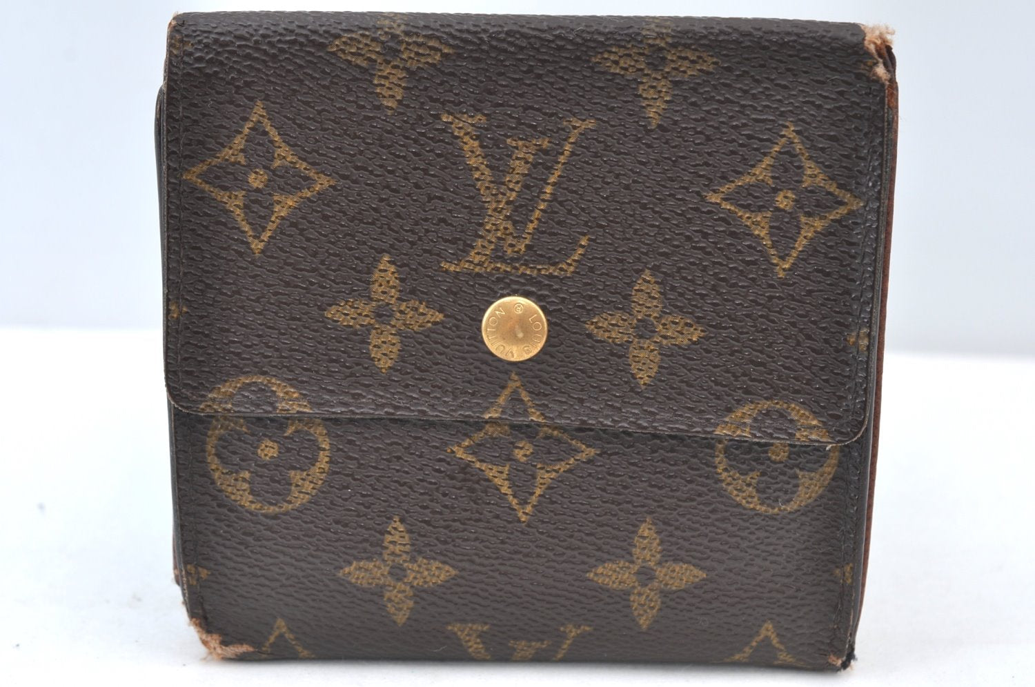 Authentic Louis Vuitton Monogram M61652 Porte Monnaie Billet Carte Credit K7340