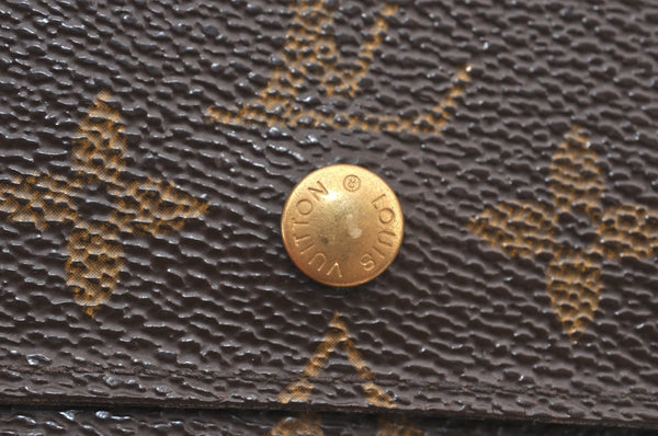 Authentic Louis Vuitton Monogram M61652 Porte Monnaie Billet Carte Credit K7340