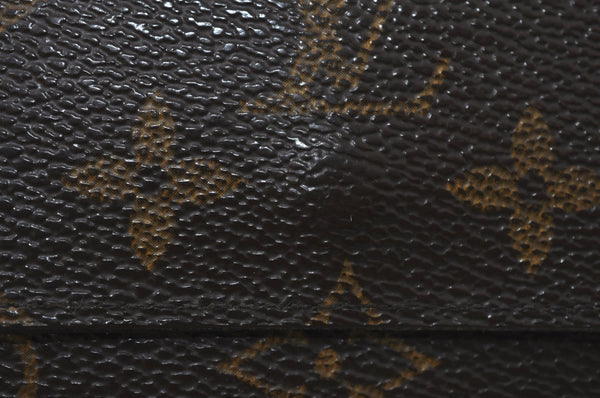 Authentic Louis Vuitton Monogram M61652 Porte Monnaie Billet Carte Credit K7340