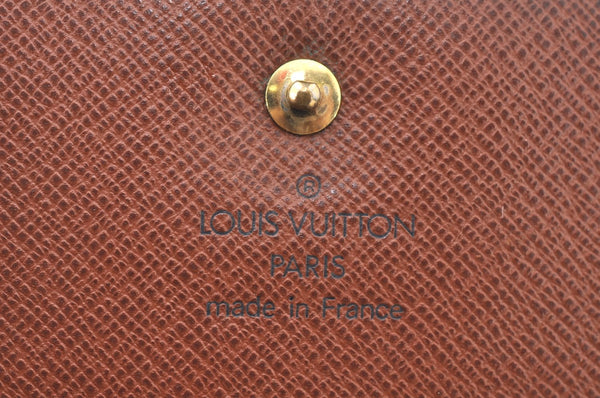 Authentic Louis Vuitton Monogram M61652 Porte Monnaie Billet Carte Credit K7340