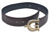 Authentic GUCCI Vintage Belt Leather Size 60cm 23.6" Brown K7347