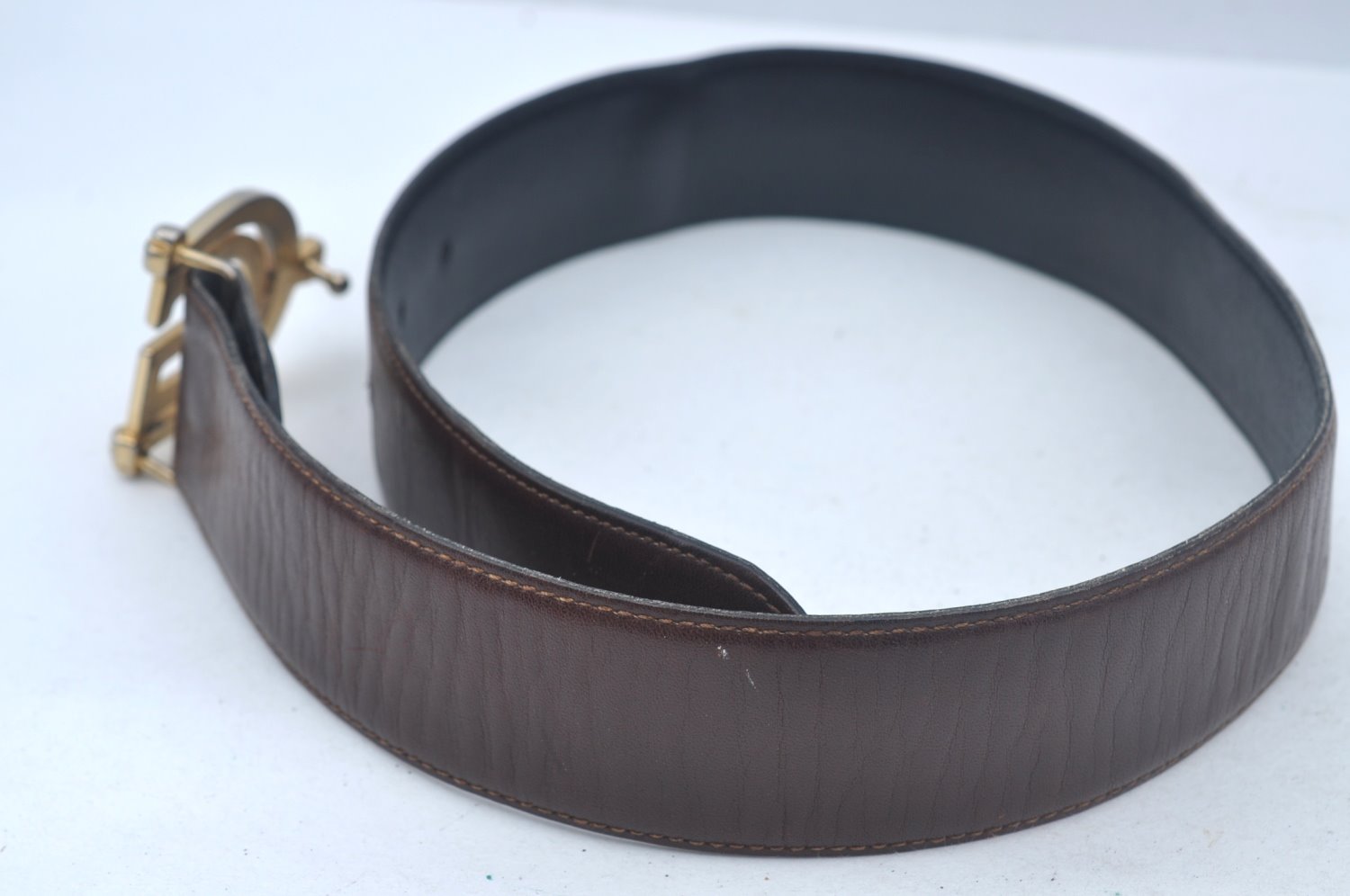 Authentic GUCCI Vintage Belt Leather Size 60cm 23.6