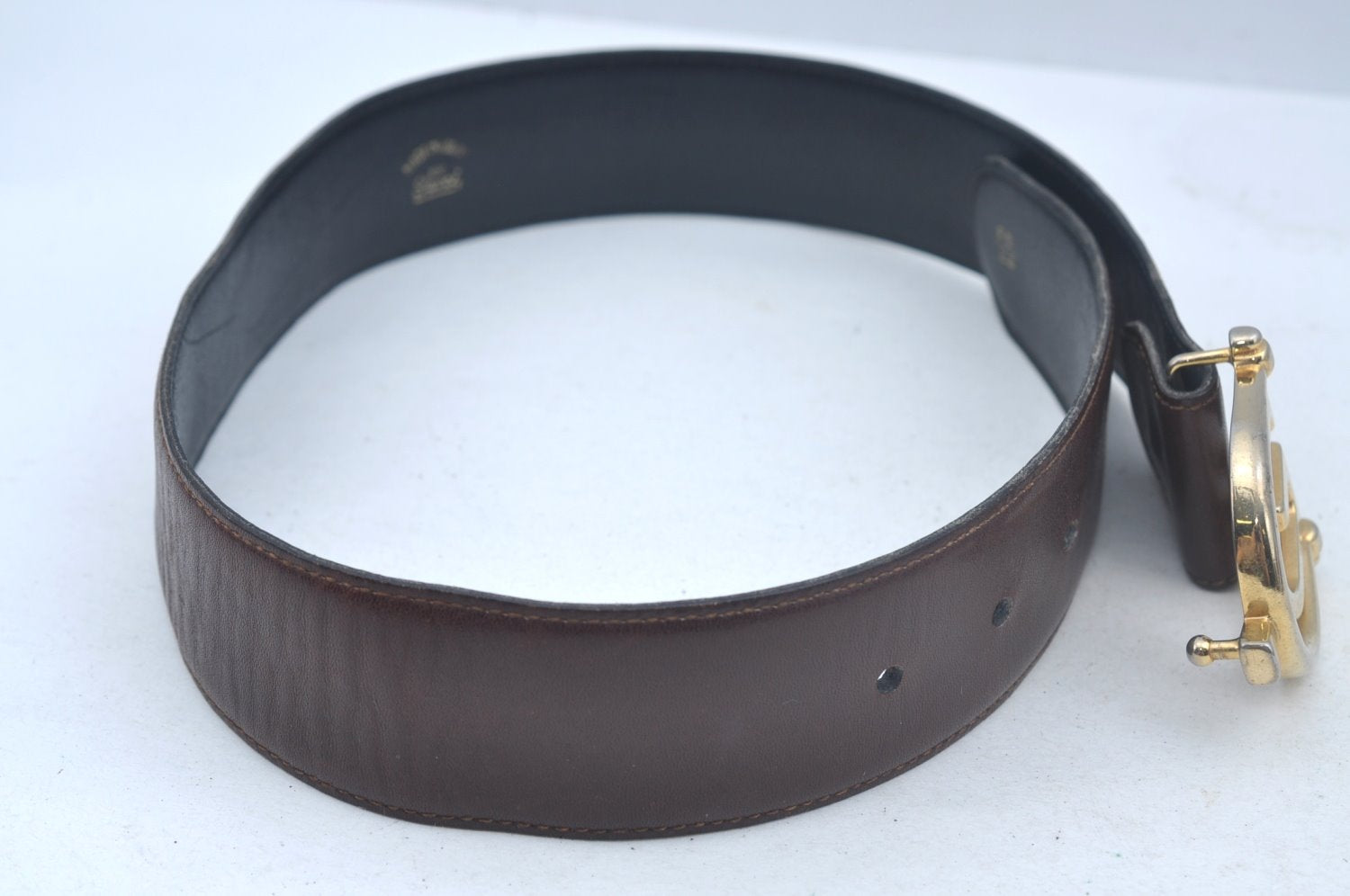 Authentic GUCCI Vintage Belt Leather Size 60cm 23.6