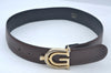 Authentic GUCCI Vintage Belt Leather Size 60cm 23.6" Brown K7347