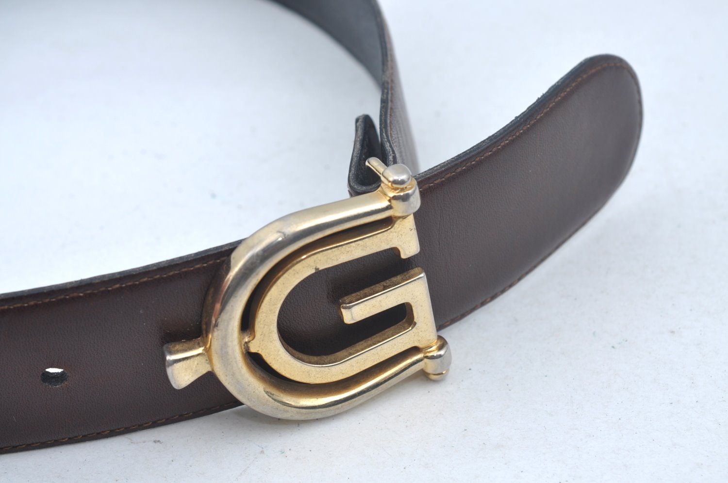 Authentic GUCCI Vintage Belt Leather Size 60cm 23.6