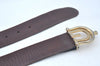 Authentic GUCCI Vintage Belt Leather Size 60cm 23.6" Brown K7347