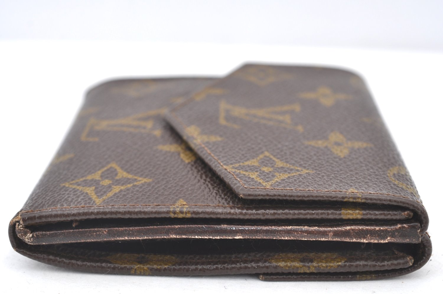 Authentic Louis Vuitton Monogram Porte Monnaie Billets Wallet Old Model LV K7356