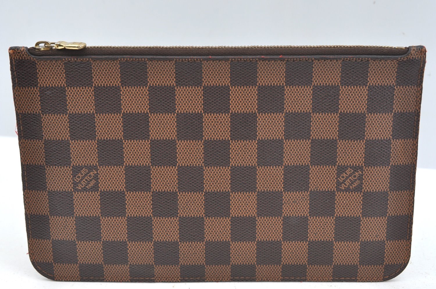 Authentic Louis Vuitton Damier Neverfull Pouch Purse Clutch Bag LV K7363