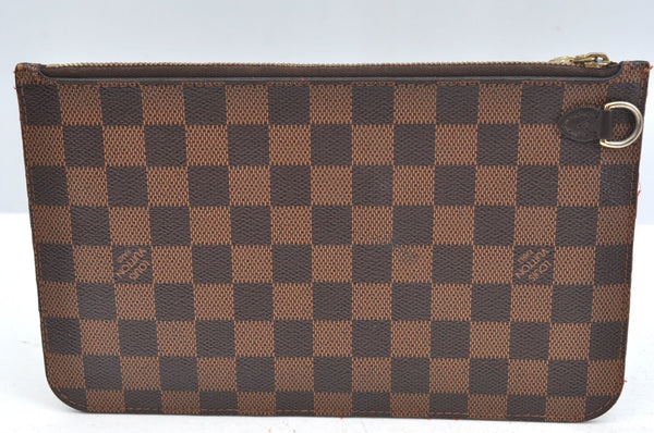 Authentic Louis Vuitton Damier Neverfull Pouch Purse Clutch Bag LV K7363