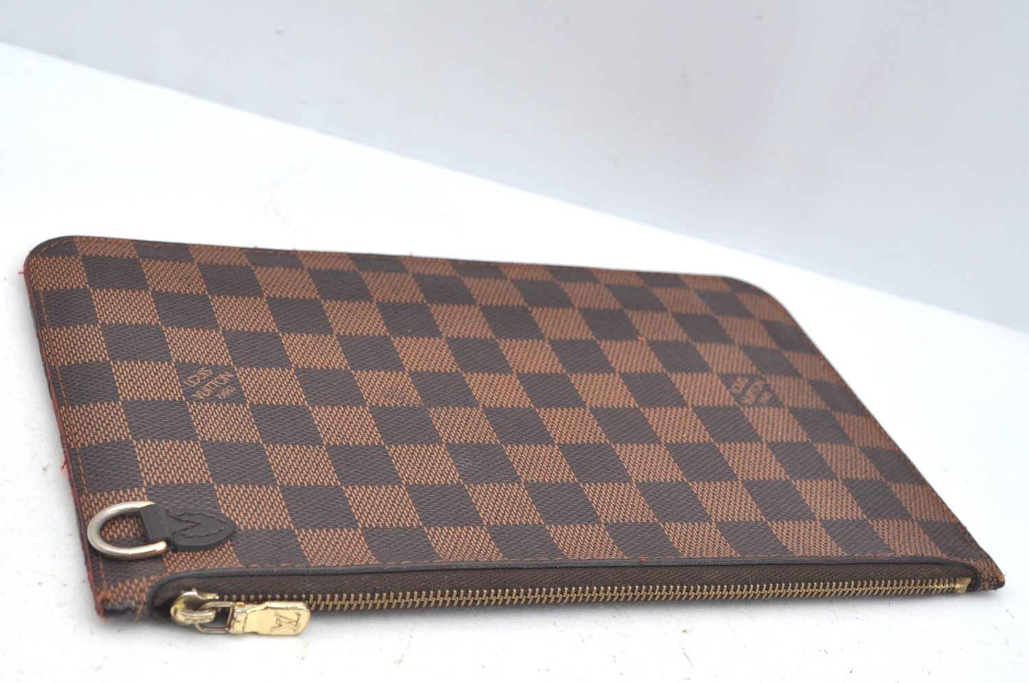 Authentic Louis Vuitton Damier Neverfull Pouch Purse Clutch Bag LV K7363