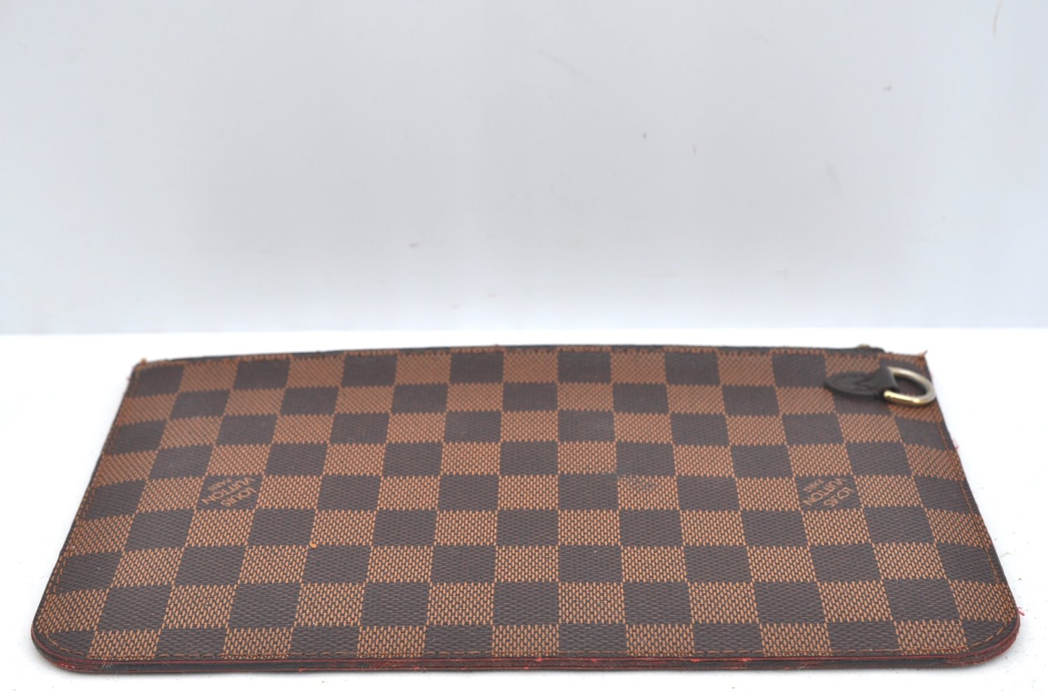 Authentic Louis Vuitton Damier Neverfull Pouch Purse Clutch Bag LV K7363